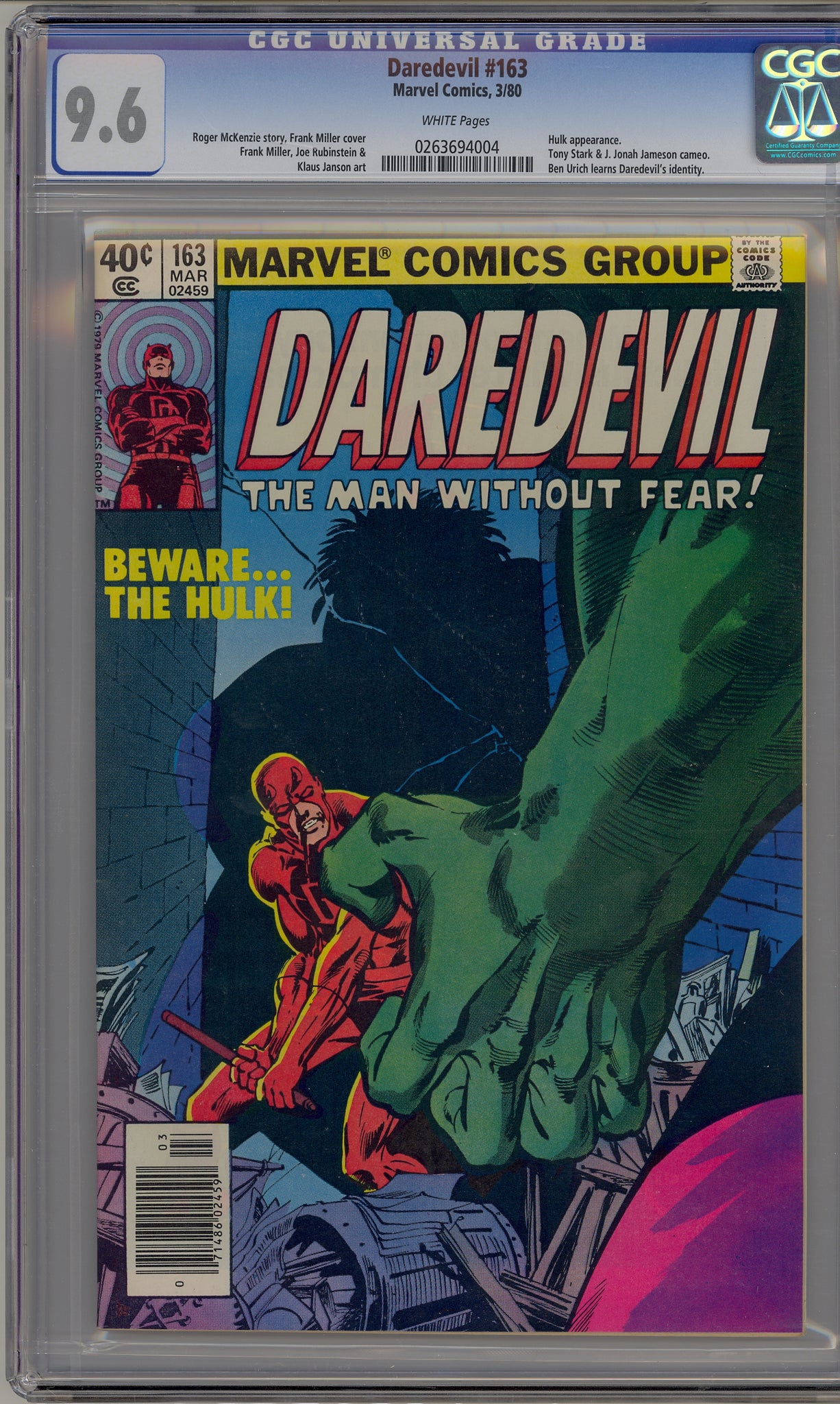 Daredevil #163 (1980) Hulk