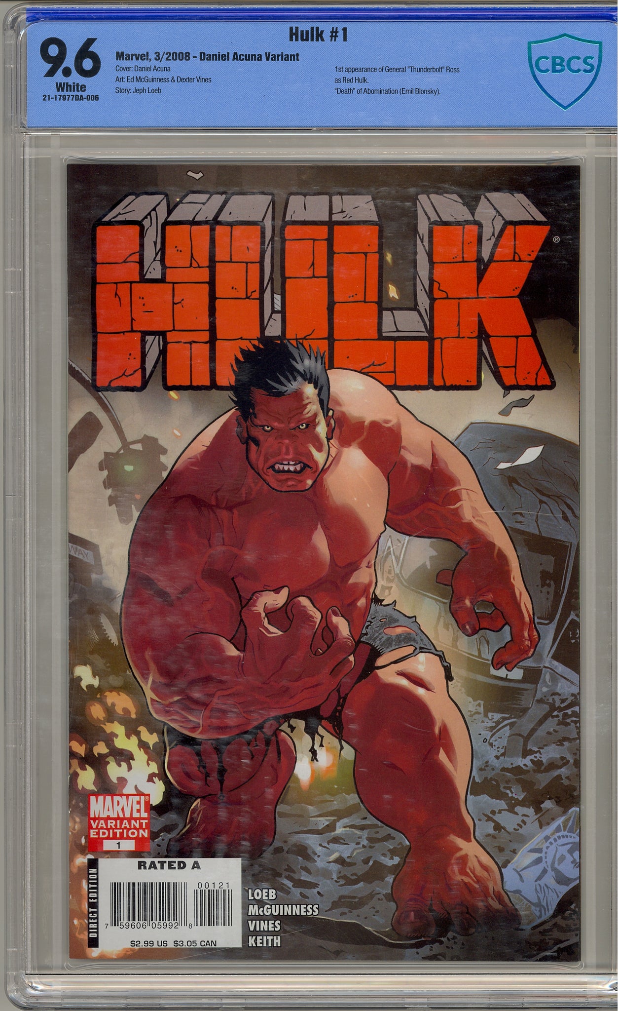 Hulk #1 (2008) Acuna Variant Cover 1:20