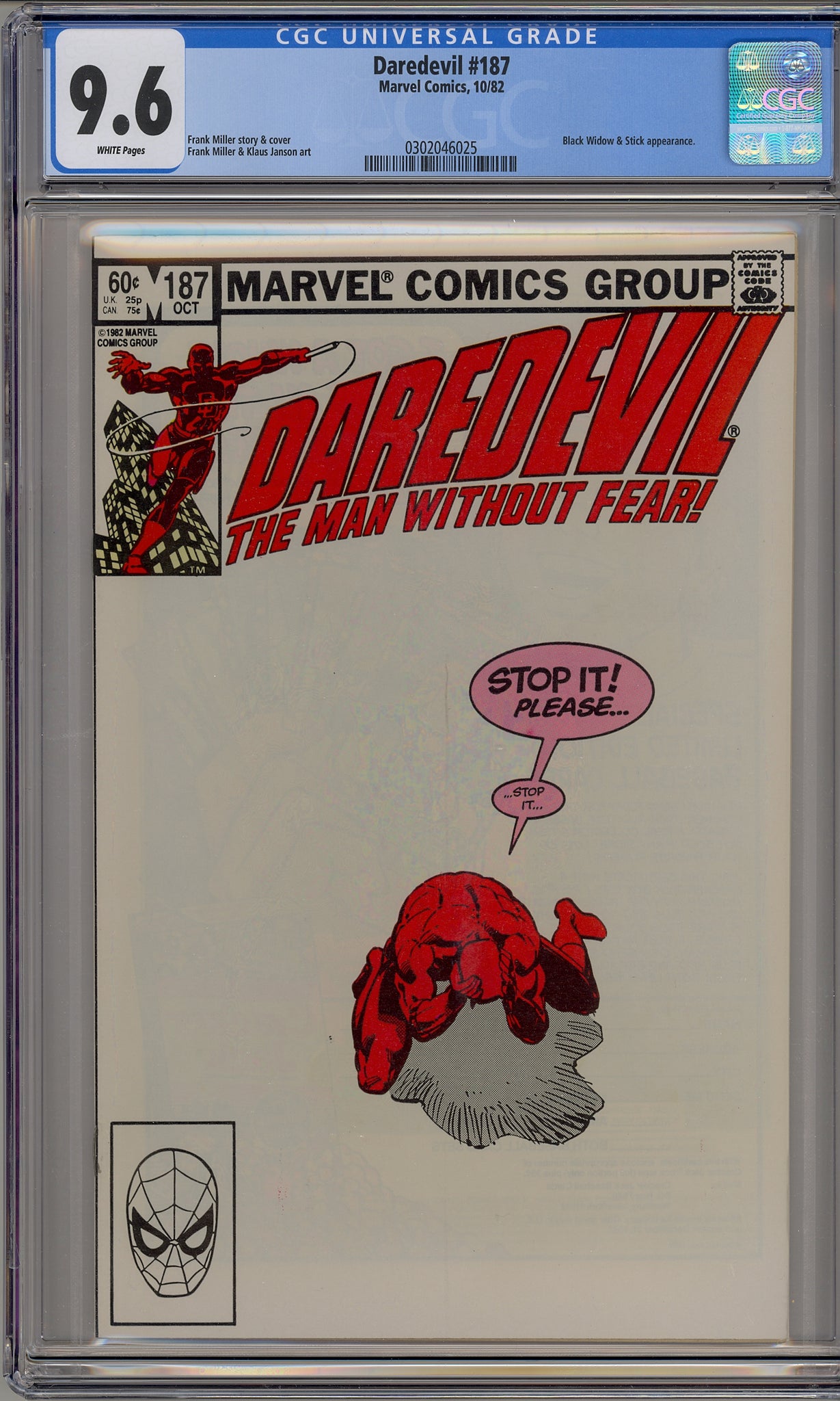 Daredevil #187 (1982) Black Widow, Stick