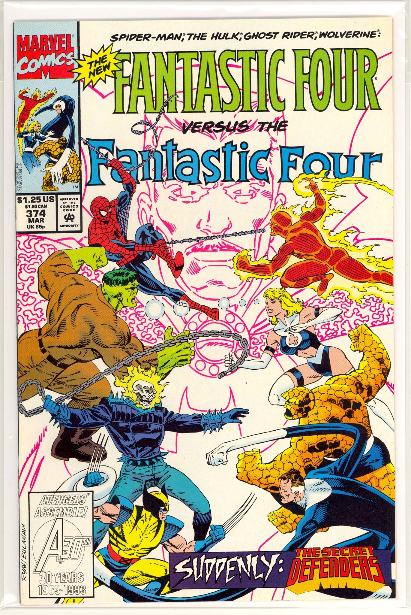 Fantastic Four #374 (1993) Spider-Man, Wolverine, Ghost Rider, Hulk