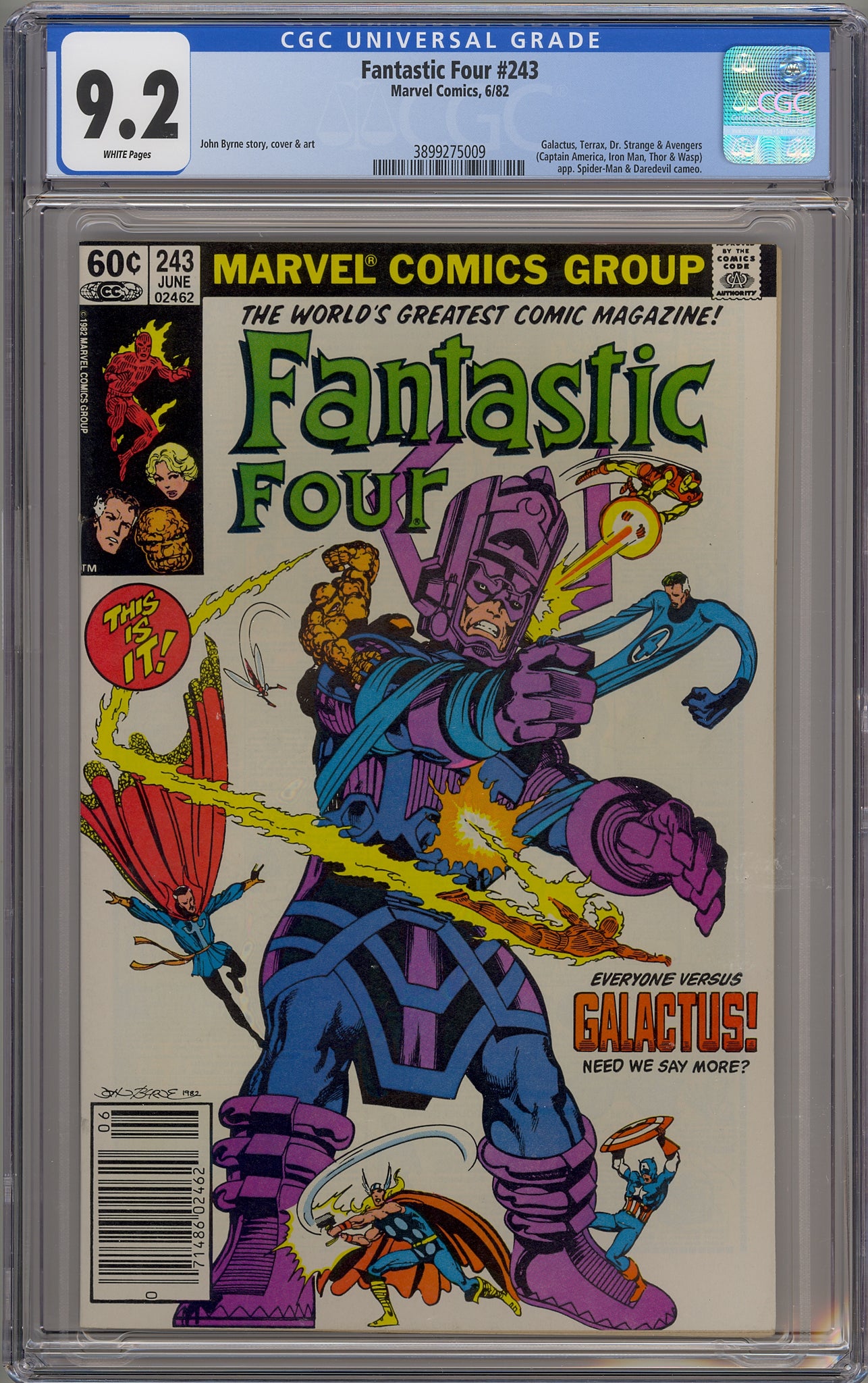 Fantastic Four #243 (1982) newsstand edition - Galactus, Terrax, Avengers, Dr. Strange