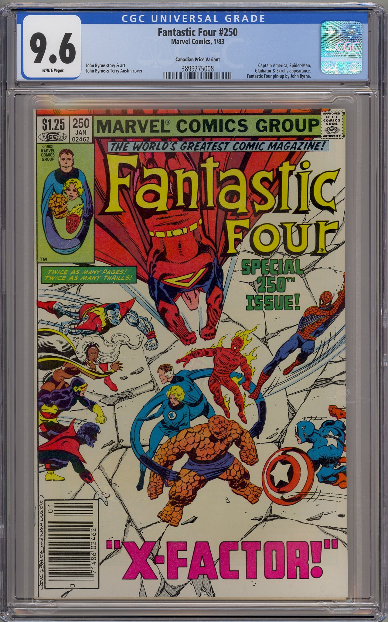 Fantastic Four #250 (1983) Canadian Price Variant - X-Men, Spider-Man, Captain America