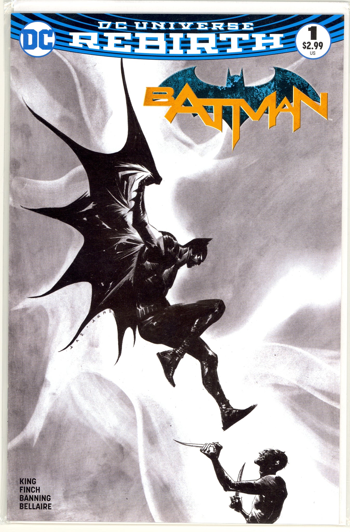 Batman Rebirth #1 (2016) Dynamic Forces black & white limited series variant