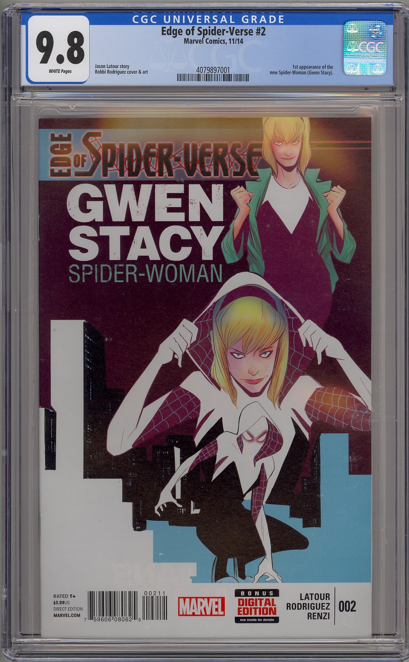 Edge of Spider-Verse #2 (2014) Gwen Stacy, Spider-Gwen, Spider-Woman –  Jackal Relic Comics